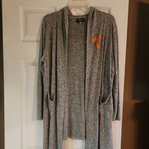 Gray Open-Front Sweater